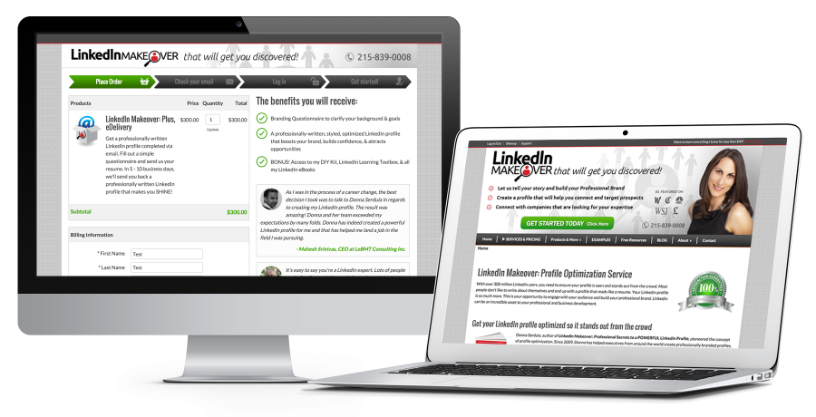LinkedIn Makeover case study checkout
