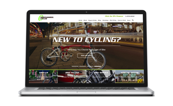 Greenwheel Cycles showcase Home page