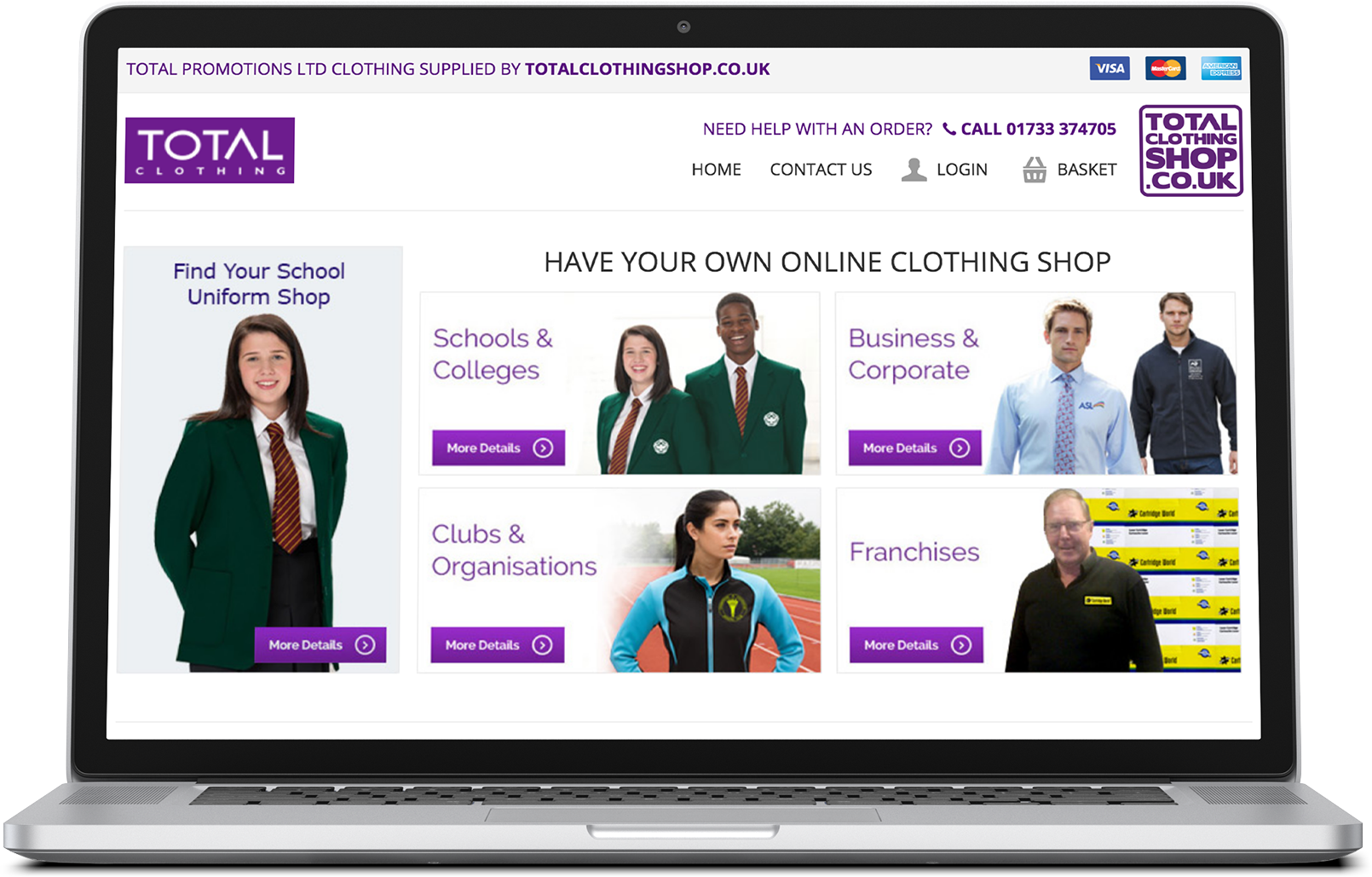 Total Clothing Shop Magento Landing Page