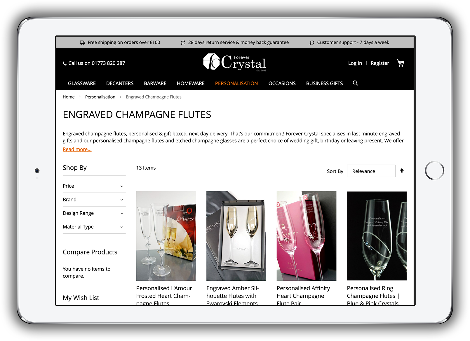 Forever Crystal - category pages
