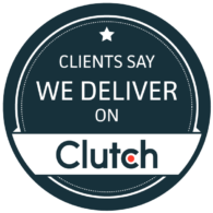 Clutch Badge Blue UK’s Leading Magento Agency 2buy1click -Clutch we deliver badge