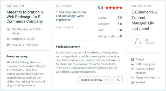 Top B2B services provider - 5 Star Review